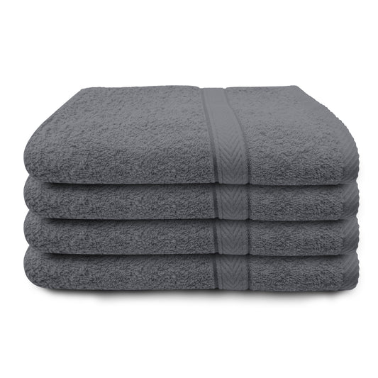 Grey 4 Pcs Set Bath Towel