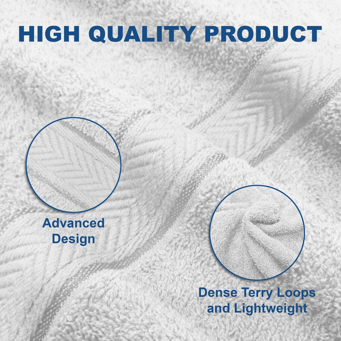 White 4 Pcs Set Bath Towel