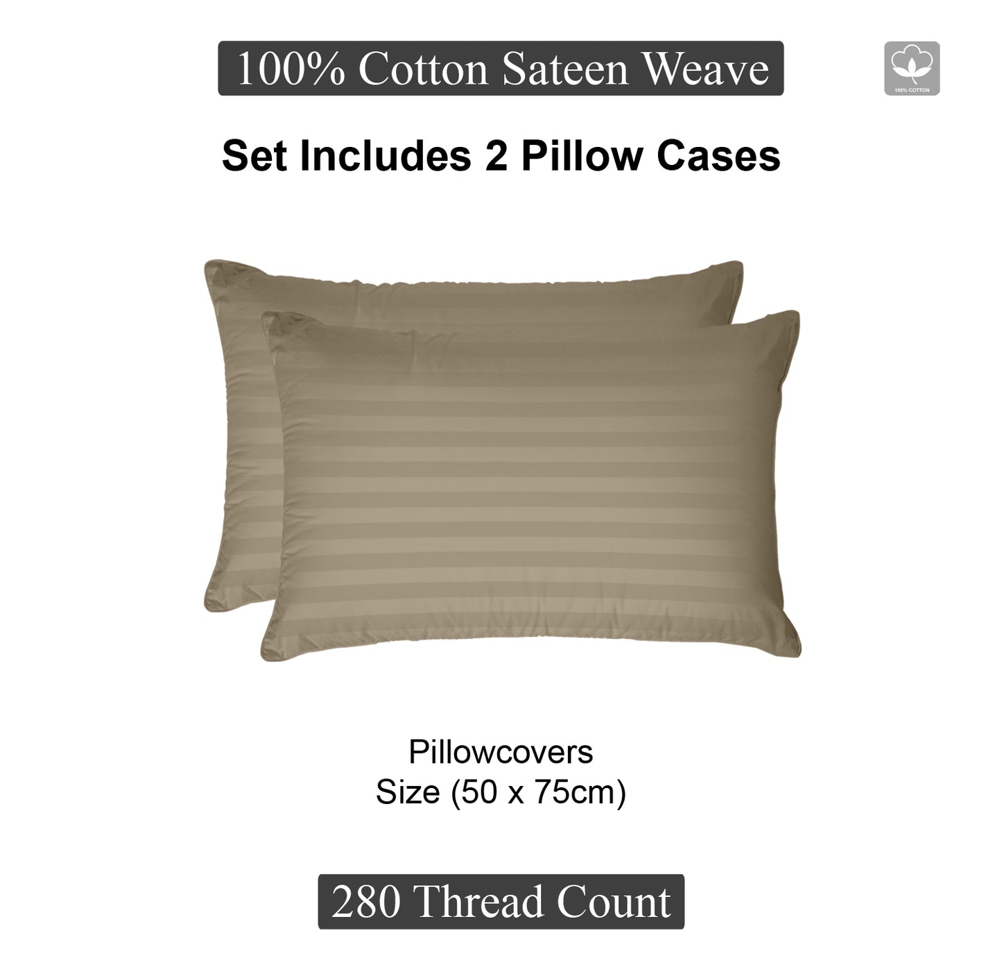 Bronze Stripe Standered Sateen Pillowcase