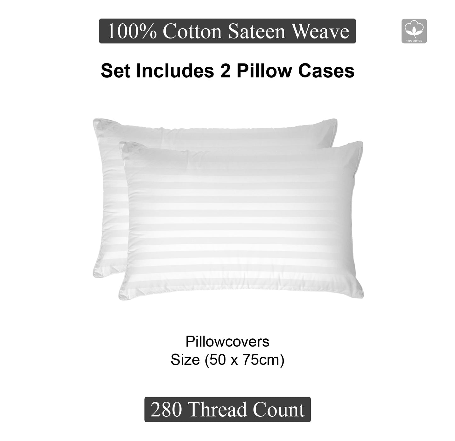 White Stripe Standered Sateen Pillowcase